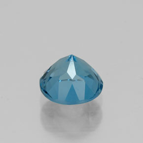 Topázio azul natural 1,12ct, corte redondo, VVS