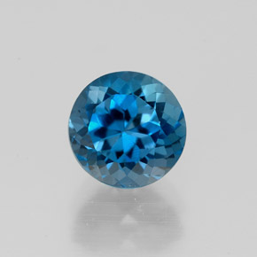 Topázio azul natural 1,98ct, corte redondo, VVS