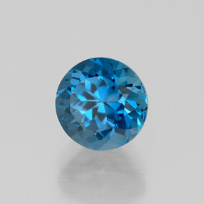 Topázio azul natural 1,98ct, corte redondo, VVS