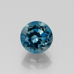 Topázio azul natural 1,78ct, corte redondo, VS