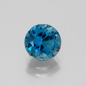 Topázio azul natural 1,68ct, corte redondo, VS