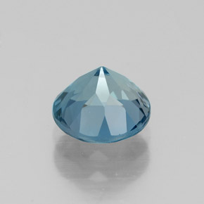 Topázio azul natural 1,60ct, corte redondo, VVS-VS