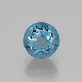 Topázio azul natural 1,11ct, corte redondo, VS