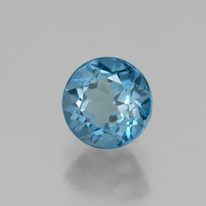 Topázio azul natural 1,11ct, corte redondo, VS