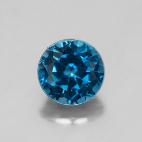 Topázio azul natural 1,81ct, corte redondo, VVS-VS