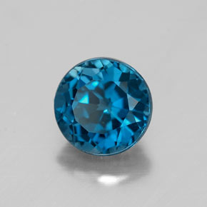 Topázio azul natural 1,81ct, corte redondo, VVS-VS