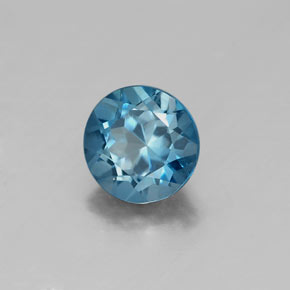 Topázio azul natural 1,06ct, corte redondo, VVS