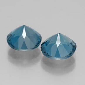 Pedras preciosas de topázio azul natural de  ct, corte redondo, VVS-VS