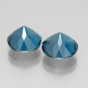Pedras preciosas de topázio azul natural de  ct, corte redondo, VVS