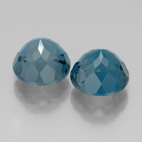 Pedras preciosas de topázio azul natural de  ct, corte redondo, VVS