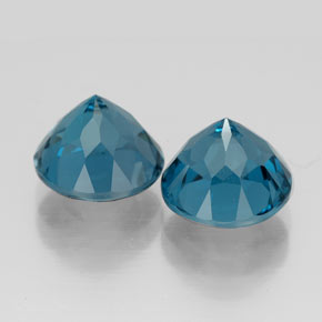Pedras preciosas de topázio azul natural de  ct, corte redondo, VVS