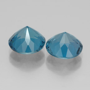 Pedras preciosas de topázio azul natural de  ct, corte redondo, VVS