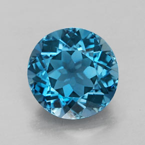 Topázio azul natural 2,55ct, corte redondo, VVS-VS
