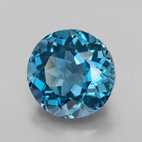 Topázio azul natural 2,55ct, corte redondo, VVS-VS