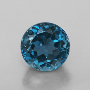 Topázio azul natural 2,75ct, corte redondo, VVS-VS