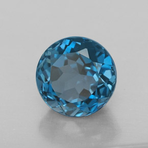 Topázio azul natural 2,75ct, corte redondo, VVS-VS