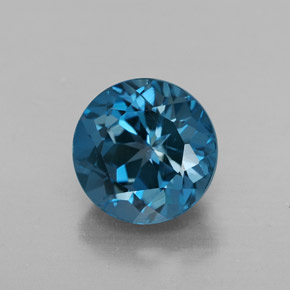 Topázio azul natural 2,89ct, corte redondo, VVS-VS