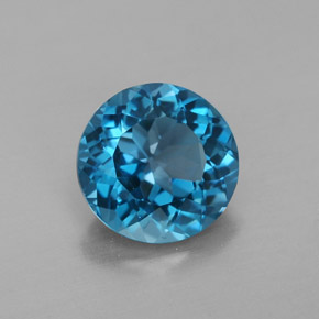 Topázio azul natural 2,38ct, corte redondo, VVS-VS