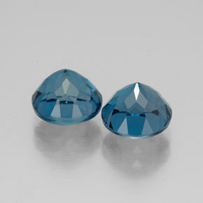 Pedras preciosas de topázio azul natural de  ct, corte redondo, VVS