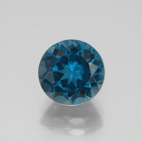 Topázio azul natural 2,72ct, corte redondo, VVS