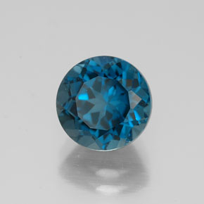 Topázio azul natural 2,72ct, corte redondo, VVS