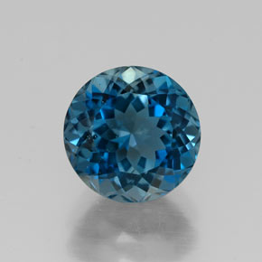 Topázio azul natural 2,89ct, corte redondo, VVS