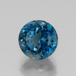 Topázio azul natural 2,89ct, corte redondo, VVS