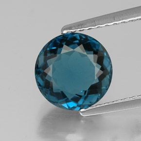 Topázio azul natural 2,51ct, corte redondo, VVS-VS