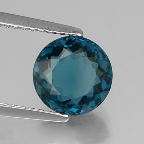 Topázio azul natural 2,51ct, corte redondo, VVS-VS