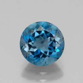 Topázio azul natural 2,23ct, corte redondo, VVS