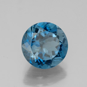 Topázio azul natural 2,23ct, corte redondo, VVS