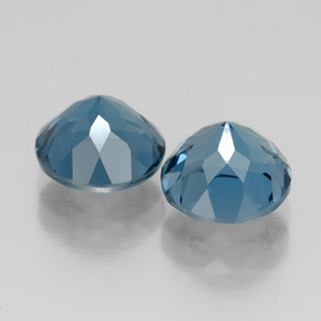 Pedras preciosas de topázio azul natural de  ct, corte redondo, VVS