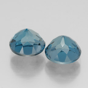 Pedras preciosas de topázio azul natural de  ct, corte redondo, VVS