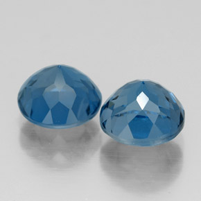 Pedras preciosas de topázio azul natural de  ct, corte redondo, VVS