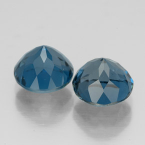 Pedras preciosas de topázio azul natural de  ct, corte redondo, VVS