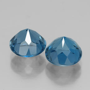 Pedras preciosas de topázio azul natural de  ct, corte redondo, VVS-VS