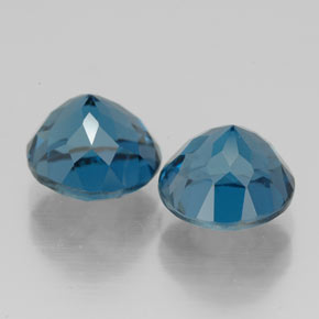 Pedras preciosas de topázio azul natural de  ct, corte redondo, VVS