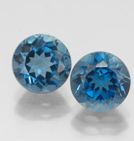 Pedras preciosas de topázio azul natural de  ct, corte redondo, VVS
