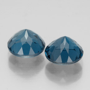 Pedras preciosas de topázio azul natural de  ct, corte redondo, VVS