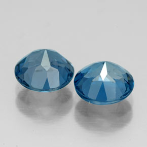 Pedras preciosas de topázio azul natural de  ct, corte redondo, VVS-VS