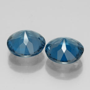 Pedras preciosas de topázio azul natural de  ct, corte redondo, VVS-VS