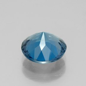 Topázio azul natural 2,00ct, corte redondo, VVS-VS