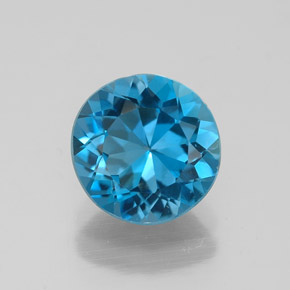 Topázio azul natural 2,04ct, corte redondo, VVS-VS