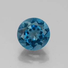 Topázio azul natural 1,77ct, corte redondo, VVS-VS