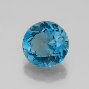 Topázio azul natural 2,10ct, corte redondo, VVS-VS