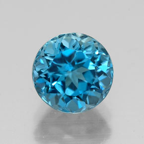 Topázio azul natural 1,92ct, corte redondo, VS
