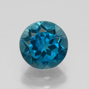 Topázio azul natural 1,56ct, corte redondo, VS