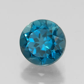 Topázio azul natural 1,56ct, corte redondo, VS