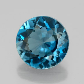 Topázio azul natural 2,04ct, corte redondo, VVS