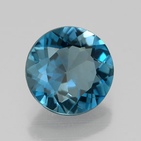 Topázio azul natural 2,04ct, corte redondo, VVS